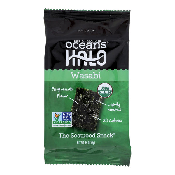 Ocean's Halo - Seaweed Snack Wasabi - Case of 12 - 0.14 Ounce