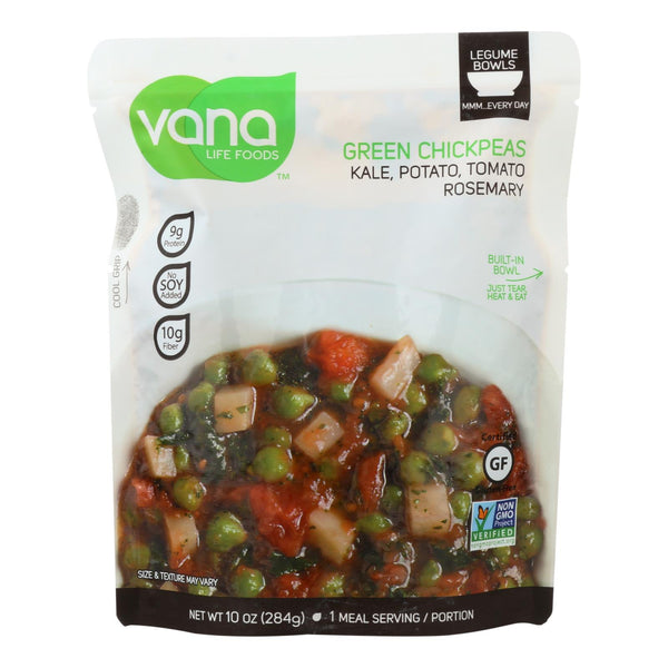 Vana Life Foods Kale Potato Tomato Rosemary Green Chickpea Legume Bowls  - Case of 6 - 10 Ounce