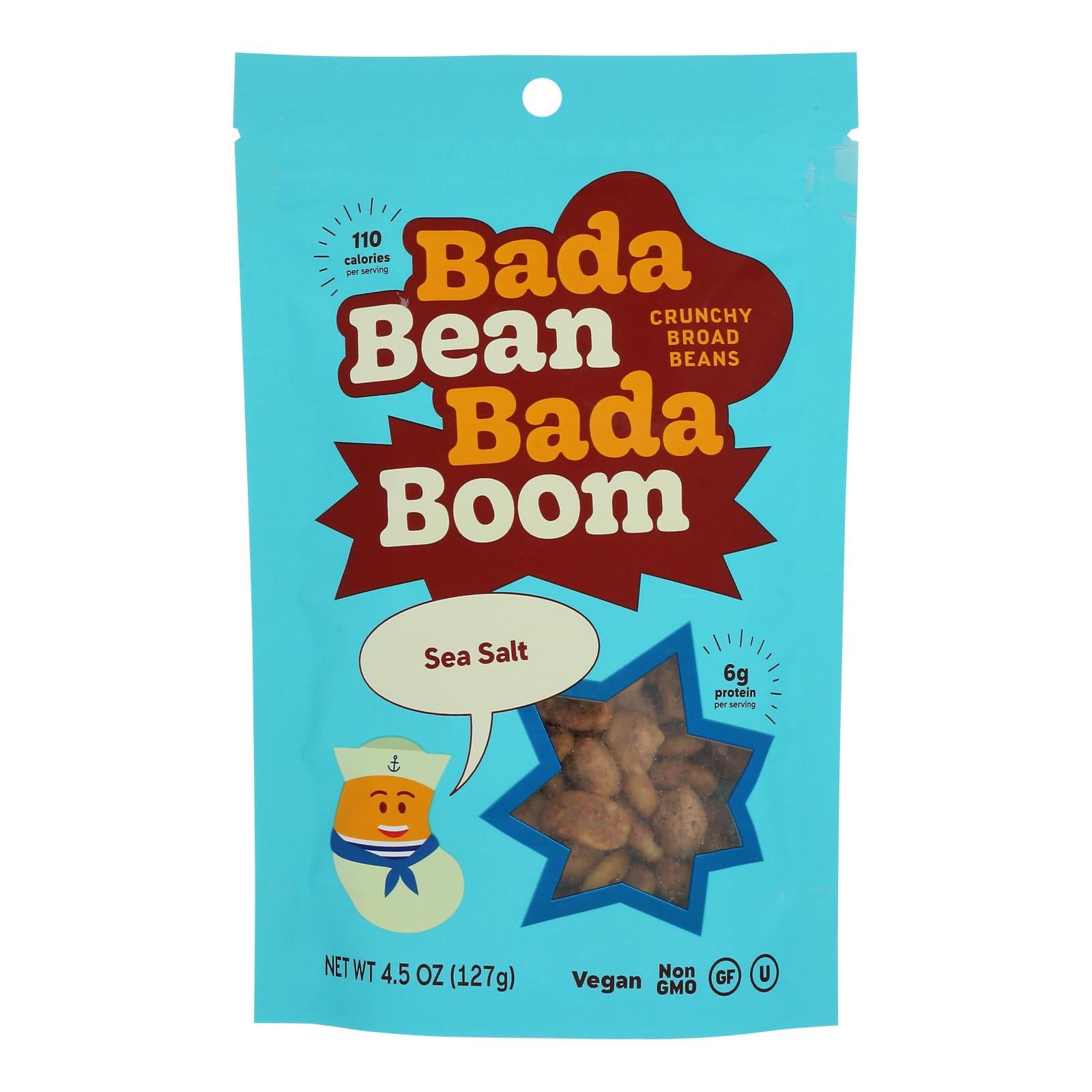 Bada Bean Bada Boom - Crunchy Beans Sea Salt - Case of 6-4.5 Ounce