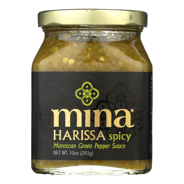 Mina's Spicy Green Harissa Sauce  - Case of 12 - 10 Ounce