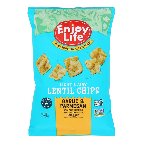 Enjoy Life - Lentil Chips - Plentils - Garlic and Parmesan - 4 Ounce - case of 12