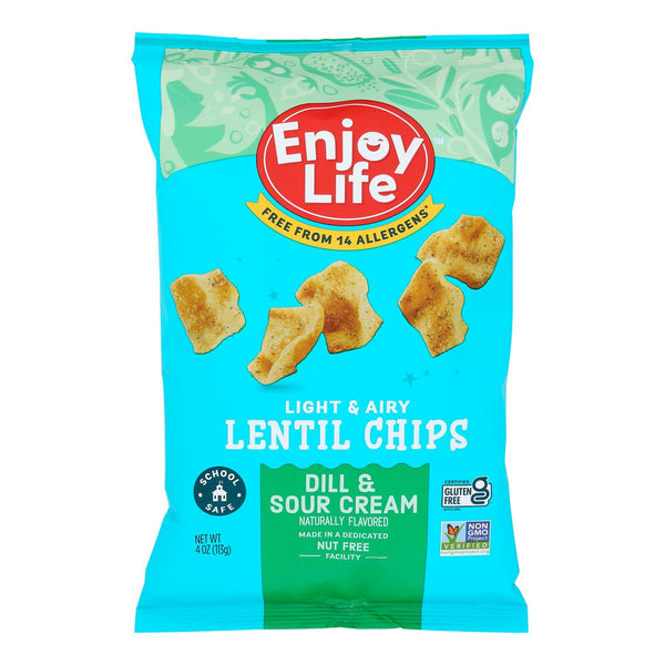 Enjoy Life - Lentil Chips - Plentils - Dill and Sour Cream - 4 Ounce - case of 12