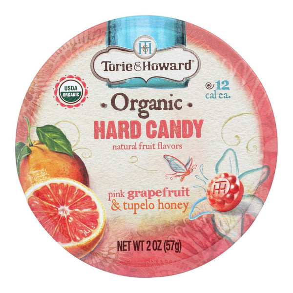 Torie and Howard Organic Hard Candy - Pink Grapefruit and Tupelo Honey - 2 Ounce - Case of 8
