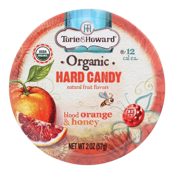 Torie and Howard Organic Hard Candy - Blood Orange and Honey - 2 Ounce - Case of 8