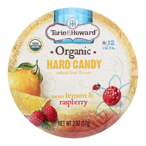Torie and Howard Organic Hard Candy - Lemon and Raspberry - 2 Ounce - Case of 8