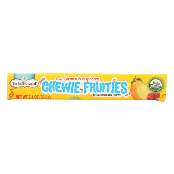 Torie and Howard - Chewy Fruities Organic Candy Chews - Lemon and Raspberry - Case of 18 - 2.1 Ounce.