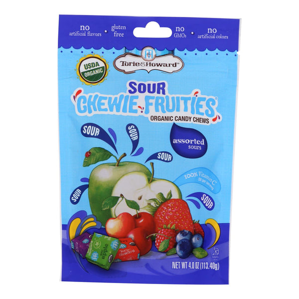 Torie and Howard - Chewy Fruities Organic Candy Chews - Sour Assorted - Case of 6 - 4 Ounce.