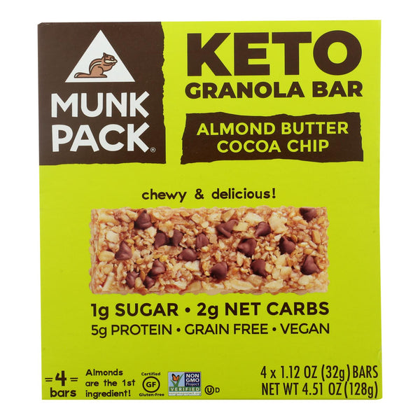 Munk Pack - Green Bar Keto Almond Butter Coco - Case of 6 - 4/1.12Ounce