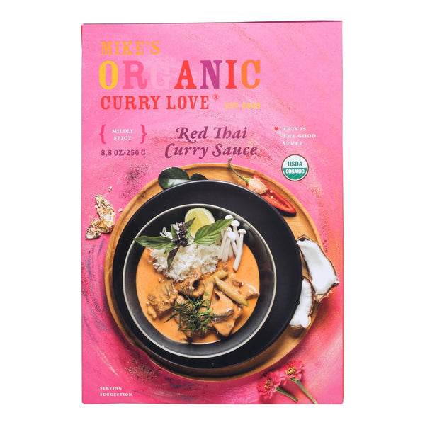 Mike's Organic Curry Love - Organic Curry Simmer Sauce - Red Thai - Case of 6 - 8.8 fl Ounce.
