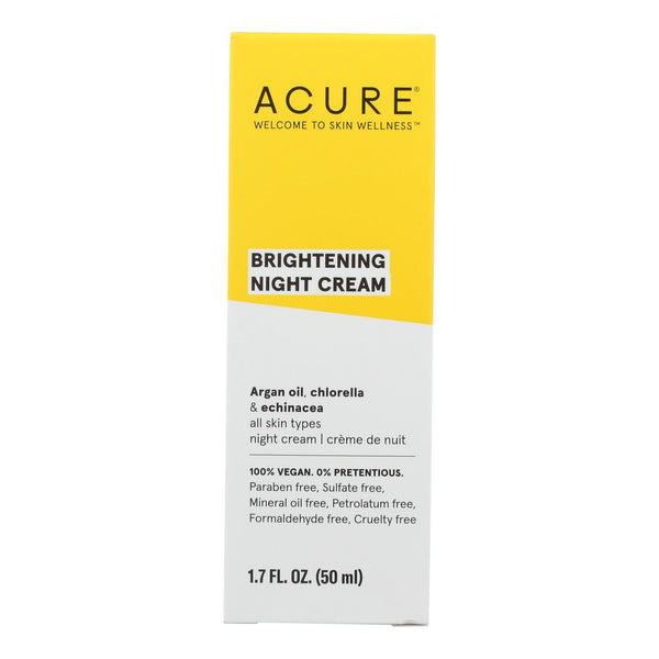 Acure - Night Cream - Argan Extract and Chlorella - 1.75 FL Ounce.