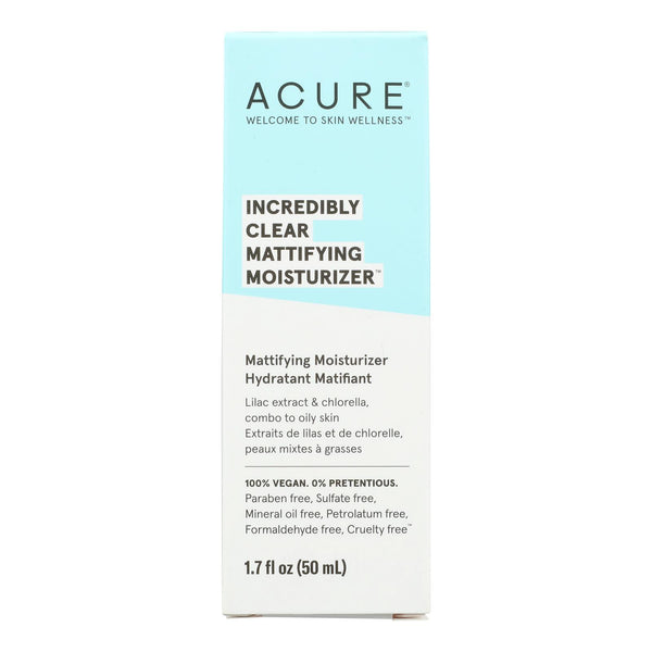 Acure - Oil Control Facial Moisturizer - Lilac Extract and Chlorella - 1.75 FL Ounce.