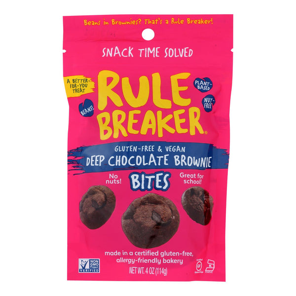 Rule Breaker Snacks - Bites Deep Chocolate Brownie - Case of 6-4 Ounce