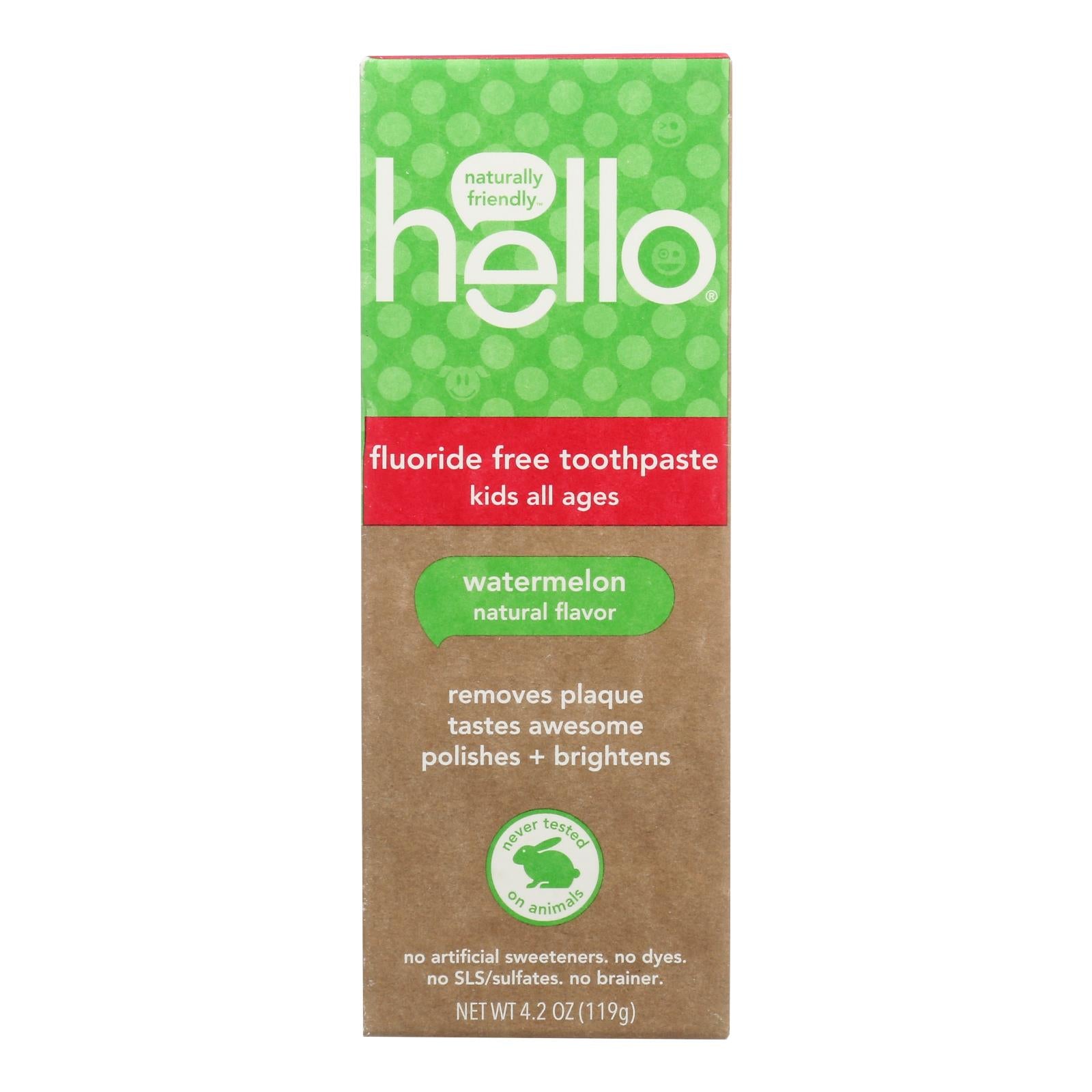Hello Products Llc - Tpst Natural Wtrmln Flrd Free - Case of 6-4.2 Ounce