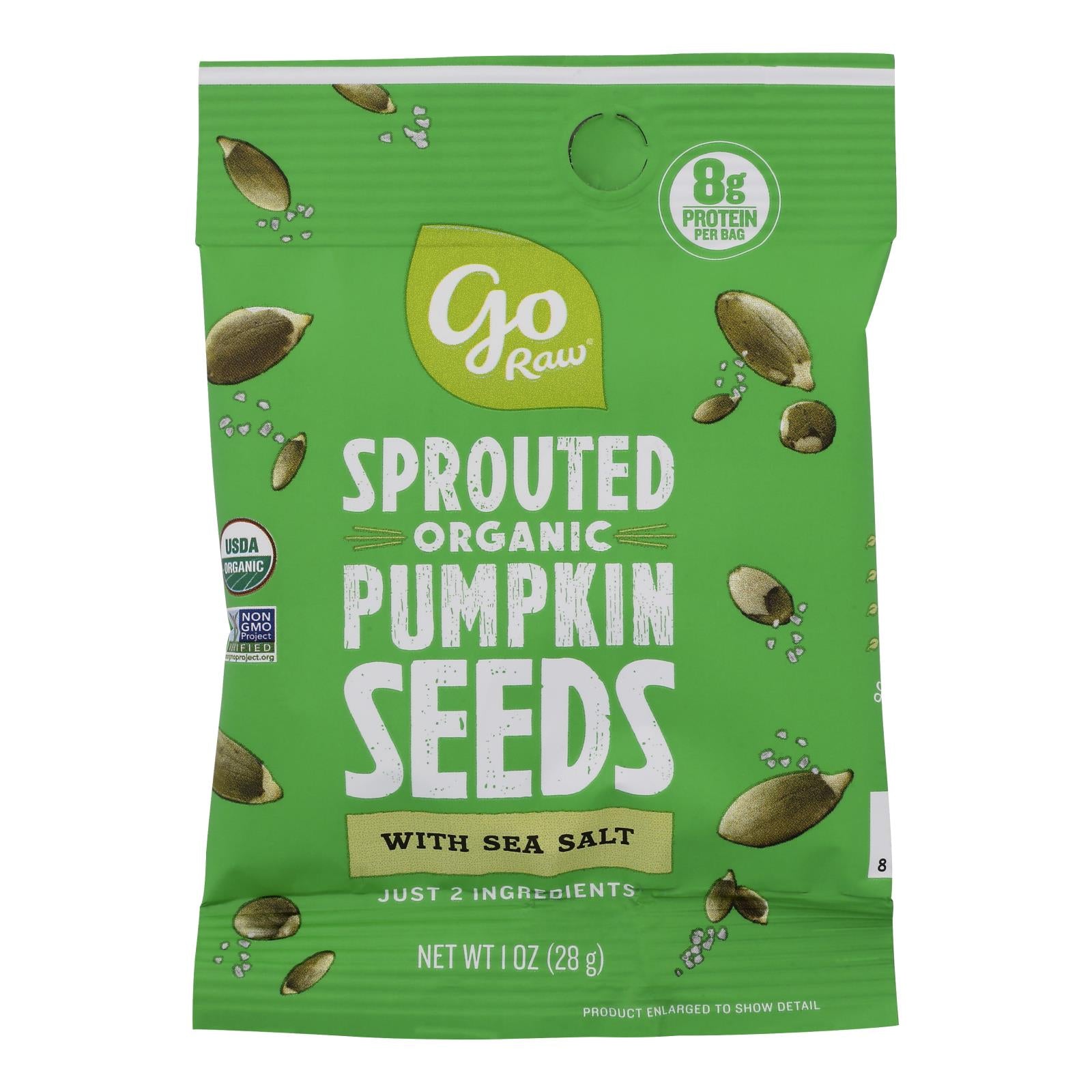 Go Raw - Seed Pumpkin Sea Salt Sprtd - Case of 12 - 1 Ounce