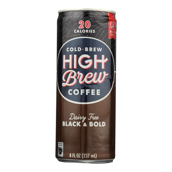 High Brew Cold-Brew Coffee, Black & Bold  - Case of 12 - 8 Fluid Ounce