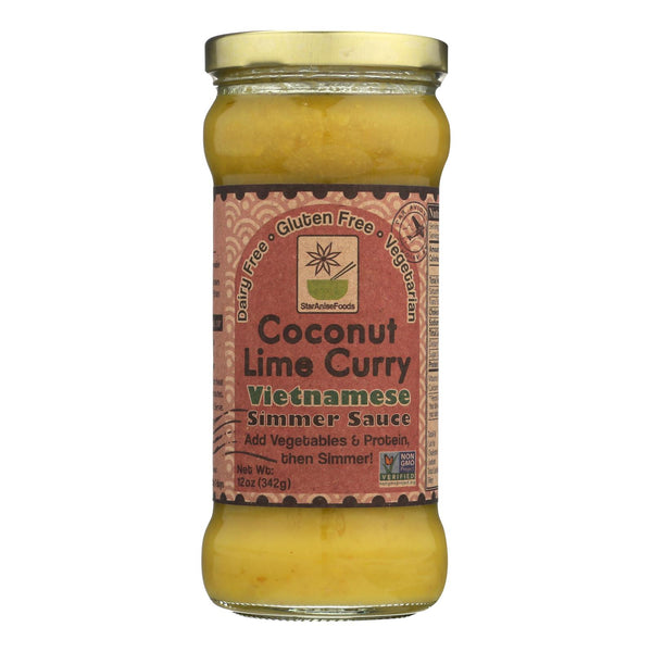 Star Anise Foods Coconut Lime Curry Vietnamese Simmer Sauce - Case of 6 - 12 Ounce