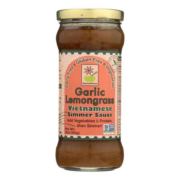Star Anise Foods Garlic Lemongrass Vietnamese Simmer Sauce  - Case of 6 - 12 Ounce