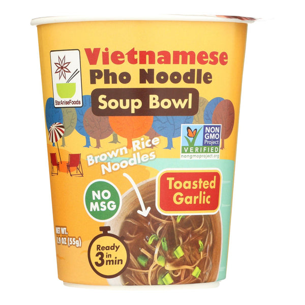 Star Anise Foods - Soup Bowl Pho Ndl Garlic - Case of 6 - 1.9 Ounce