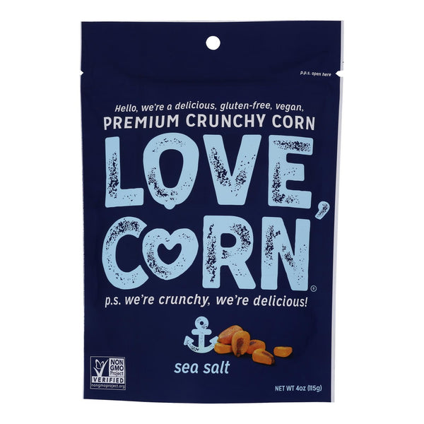 Love Cornﾮ Premium Crunchy Corn Snack - Case of 12 - 4 Ounce