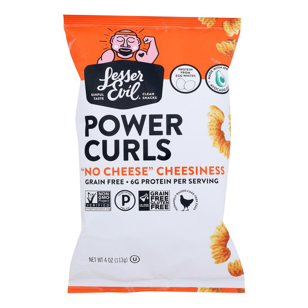Lesser Evil - Power Curls No-Cheese Cheesiness - Case of 12-4 Ounce