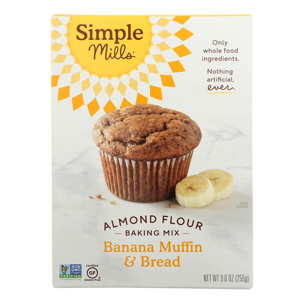 Simple Mills Almond Flour Banana Muffin and Bread Mix - Case of 6 - 9 Ounce.
