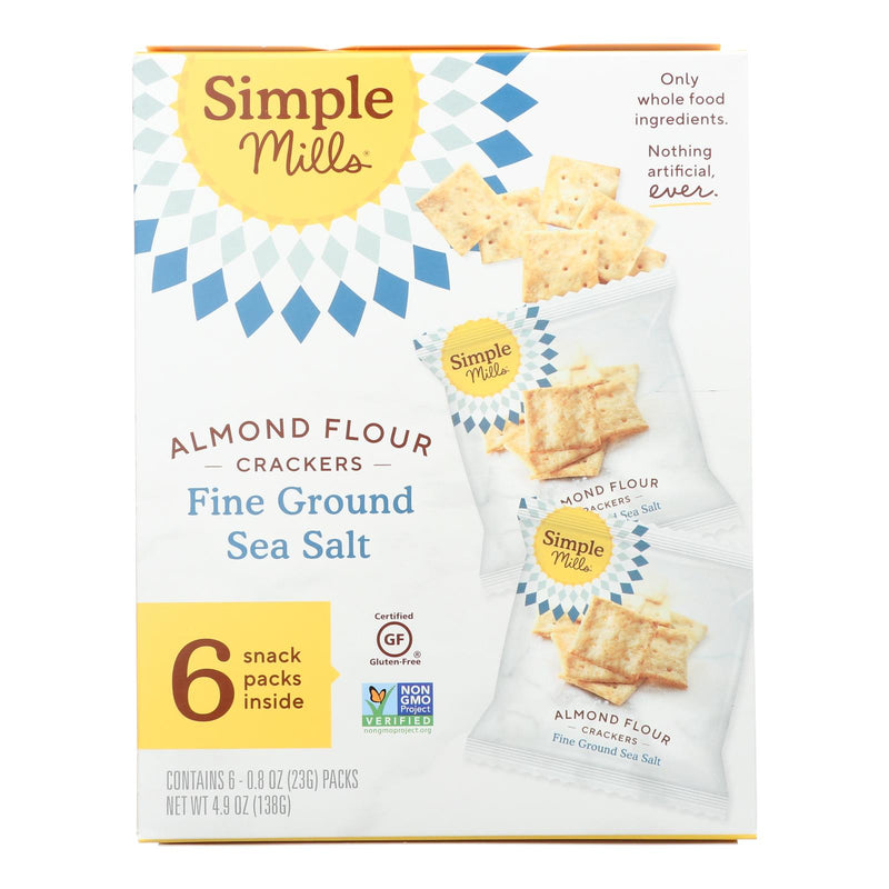 Simple Mills Fine Ground Sea Salt Almond Flour Crackers - Case of 6 - 4.9 Ounce