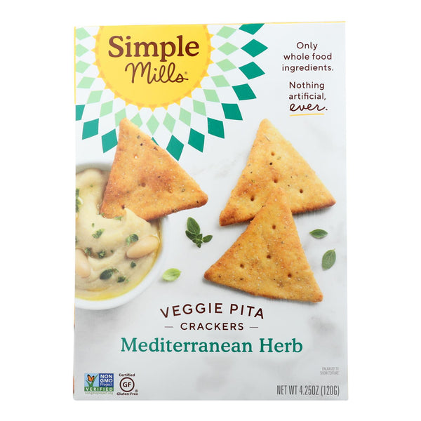 Simple Mills - Cracker Pita Medit Herb - Case of 6-4.25 Ounce
