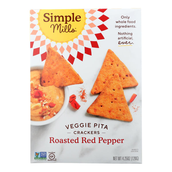 Simple Mills - Crckr Pita Roasted Red Pepper - Case of 6-4.25 Ounce