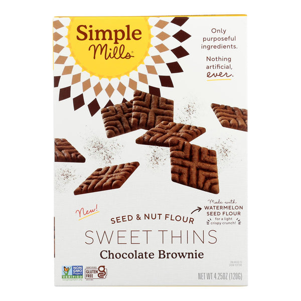 Simple Mills - Sweet Thins Chocolate Brownie - Case of 6-4.25 Ounce