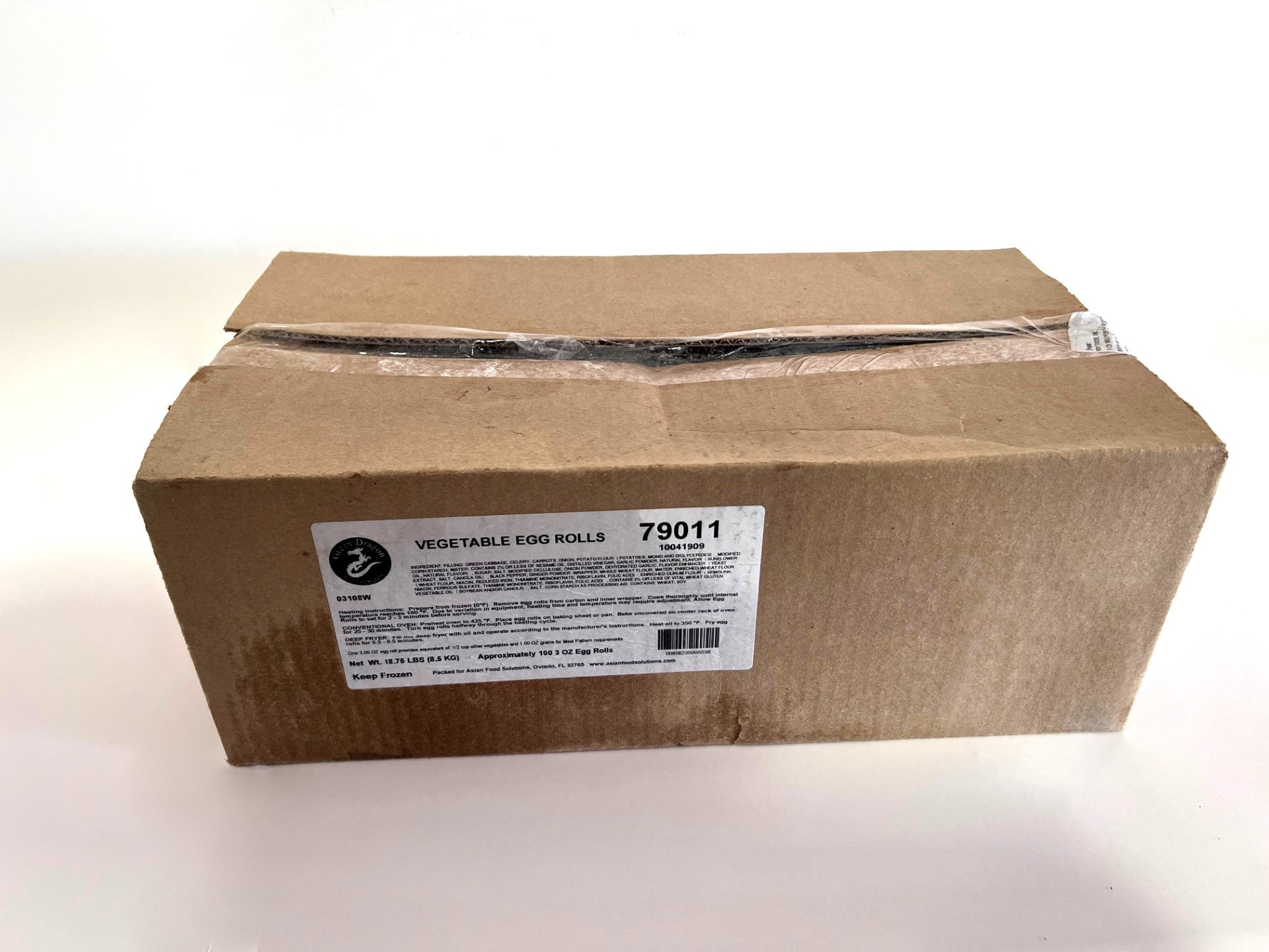 Green Dragon Whole Grain Vegetable Egg Rollsbulk 1 Count Packs - 100 Per Case.