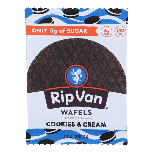 Rip Vanilla Wafels - Wafel Cookies & Cream Sgl - Case of 12 - 1.16 Ounce