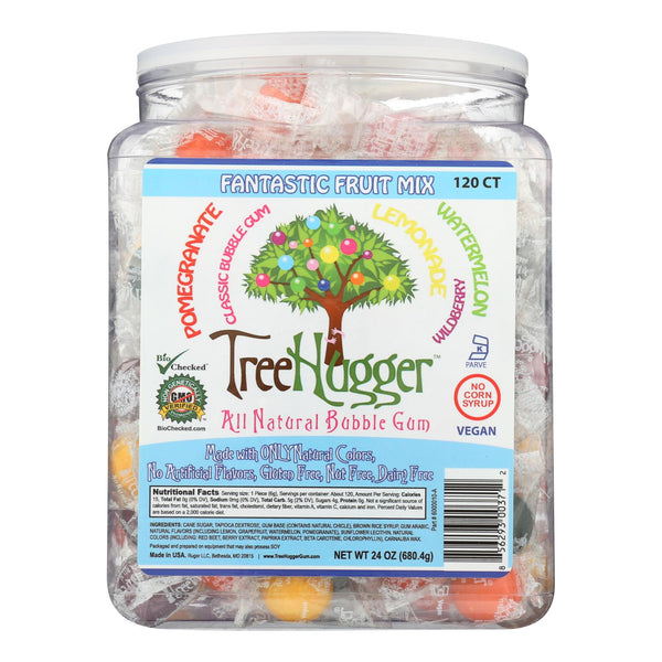 Treehugger Natural Bubble Gum Fantastic Fruit Mix  - Case of 120 - Count