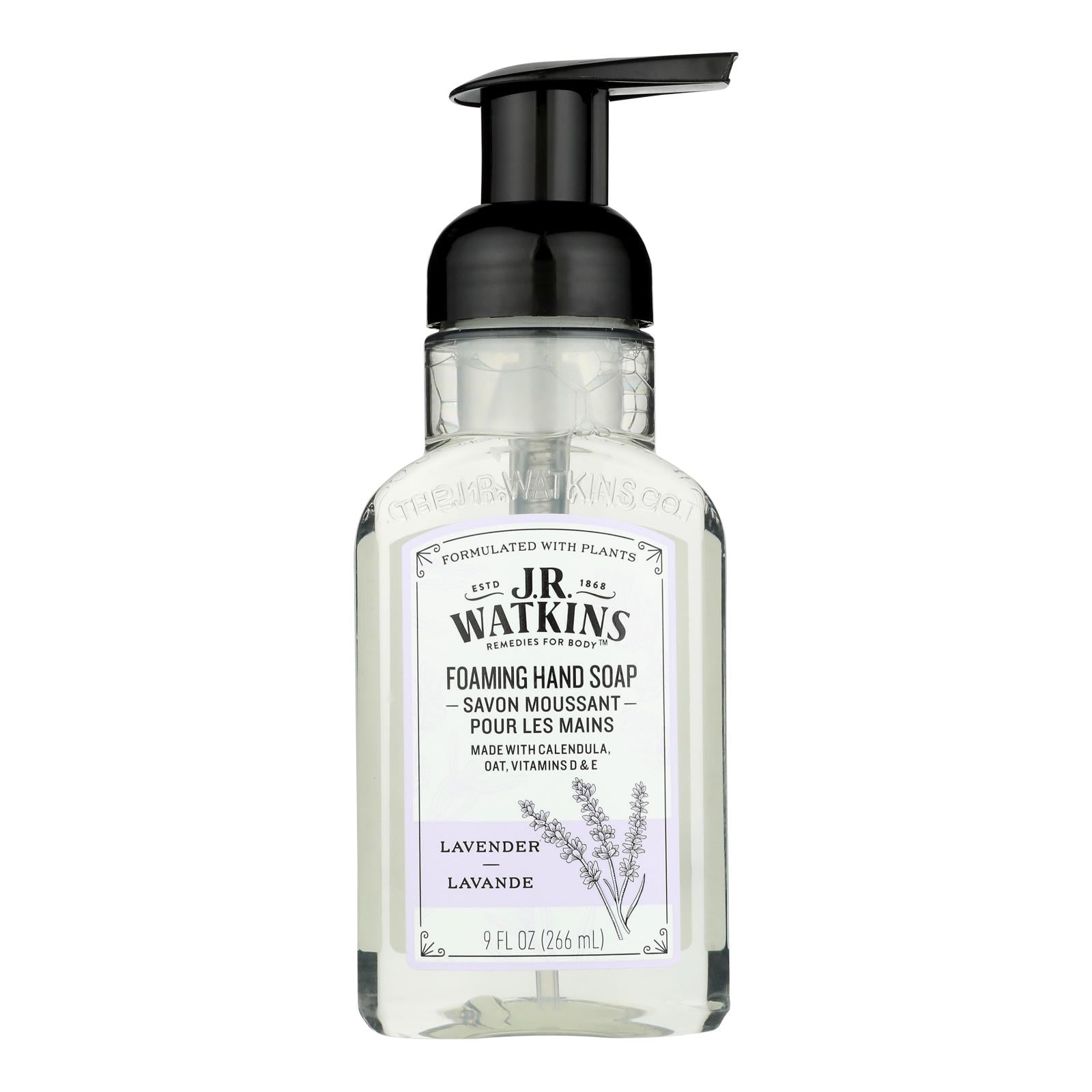 J.R. Watkins - Hand Soap Foam Lavender - Case of 3-9 Fluid Ounce