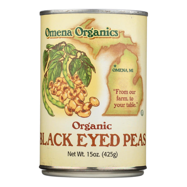 Omena Organics - Peas Black Eyed - Case of 12 - 15 Ounce
