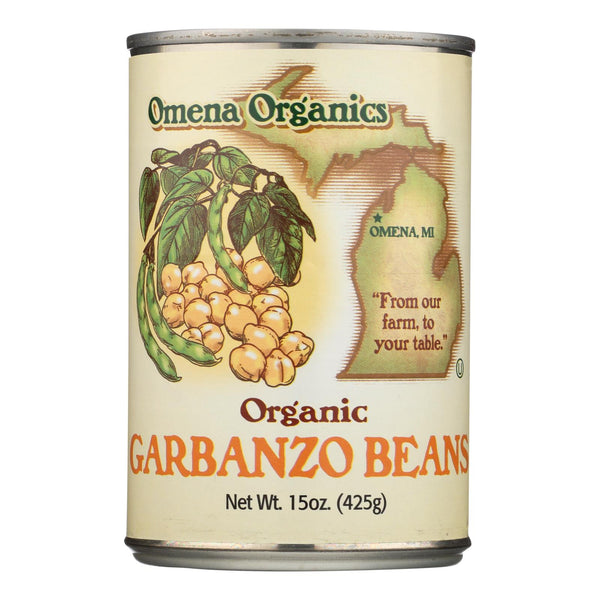 Omena Organics Organic Garbanzo Beans - Case of 12 - 15 Ounce