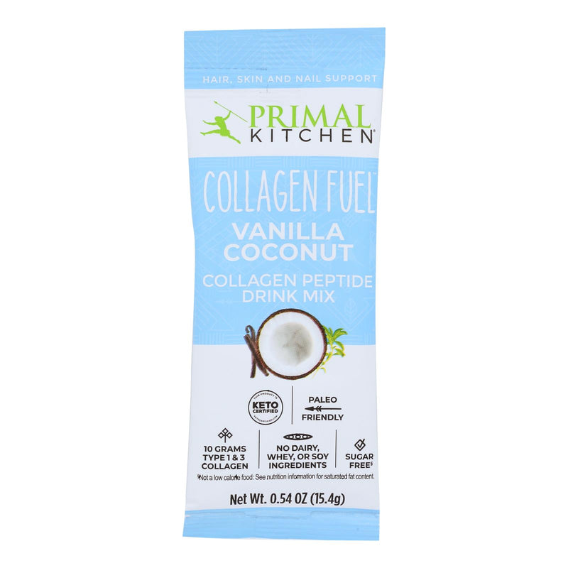 Primal Kitchen Vanilla Coconut Collagen Peptide Drink Mix, Vanilla Coconut - Case of 12 - .54 Ounce