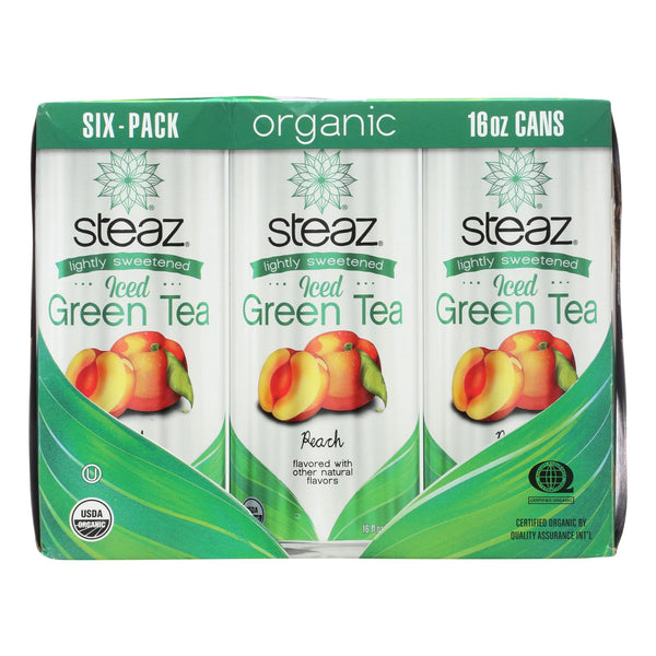 Steaz - Iced Tea Green Peach - Case of 4 - 6/16 Ounce