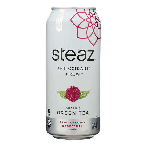 Steaz Zero Calorie Green Tea - Raspberry - Case of 12 - 16 Fl Ounce.