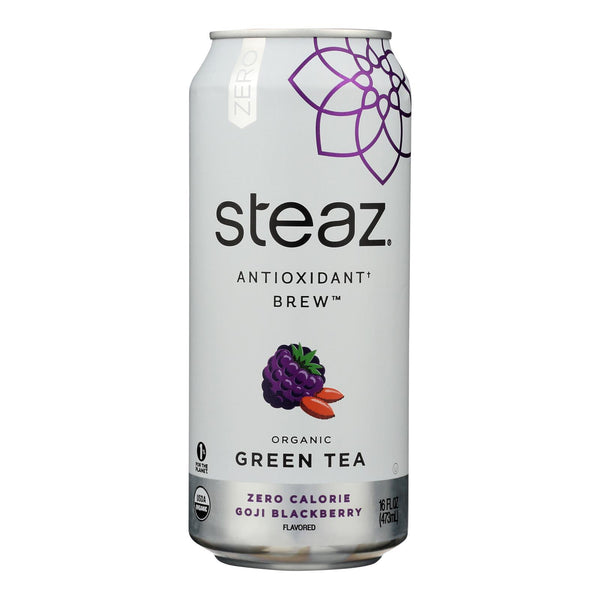 Steaz Zero Calorie Green Tea - Blackberry - Case of 12 - 16 Fl Ounce.