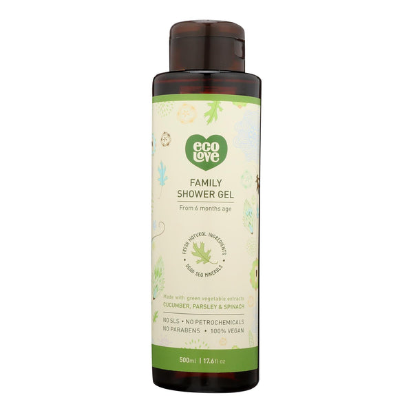 Ecolove Body Wash Green Vegetables Family Shower Gel For Ages 6 Months And Up - Case of 500 - 17.6 fl Ounce.