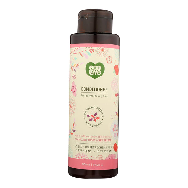 Ecolove Conditioner - Red Vegetables Conditioner For Normal To Oily Hair - Case of 1 - 17.6 fl Ounce.