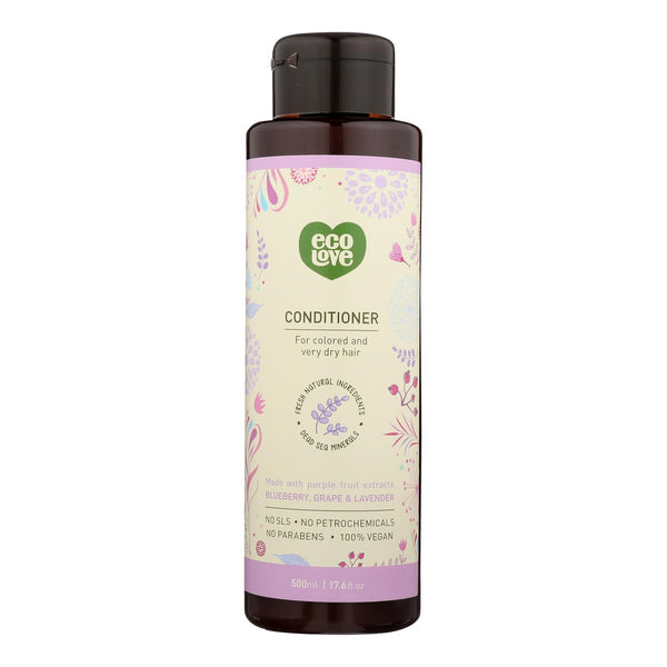 Ecolove Conditioner - Purple Fruit Conditioner For Colored and Very Dry Hair - Case of 1 - 17.6 fl Ounce.