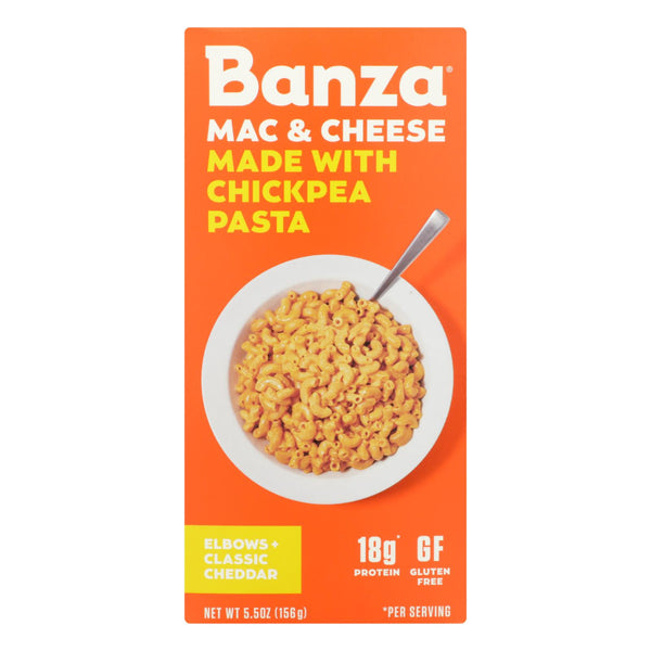 Banza - Chickpea Pasta Mac and Cheese - Classic Cheddar - Case of 6 - 5.5 Ounce.