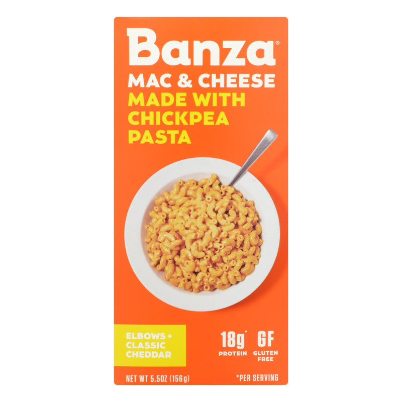 Banza - Chickpea Pasta Mac and Cheese - Classic Cheddar - Case of 6 - 5.5 Ounce.