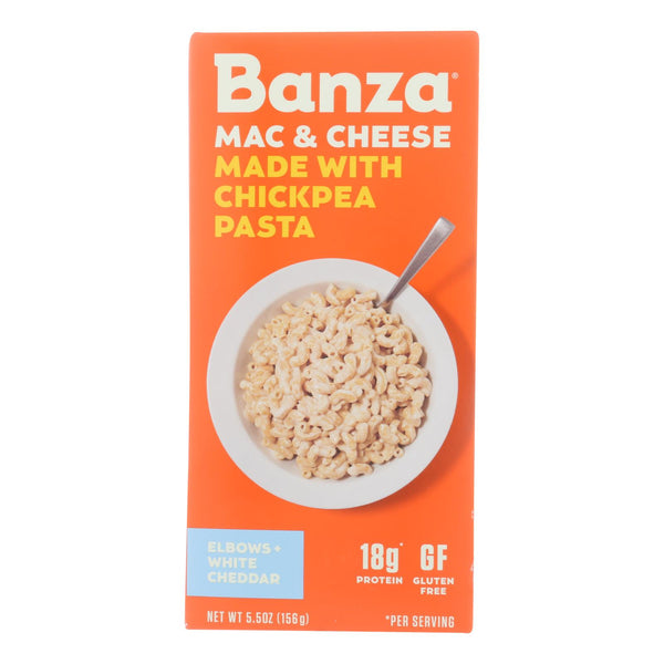 Banza - Chickpea Pasta Mac and Cheese - White Cheddar - Case of 6 - 5.5 Ounce.