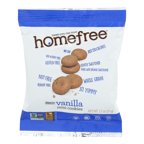 Homefree - Gluten Free Mini Cookies - Vanilla - Case of 10 - 1.1 Ounce.