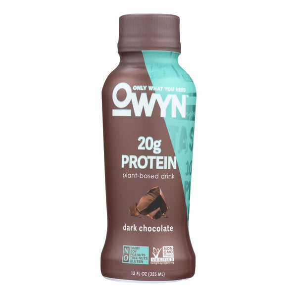 Only What You Need - Plant Based Protein Shake - Dark Chocolate - Case of 12 - 12 fl Ounce.