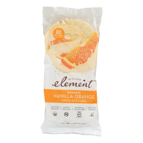 Element Organic Dipped Rice Cakes - Vanilla Orange - Case of 6 - 3.5 Ounce