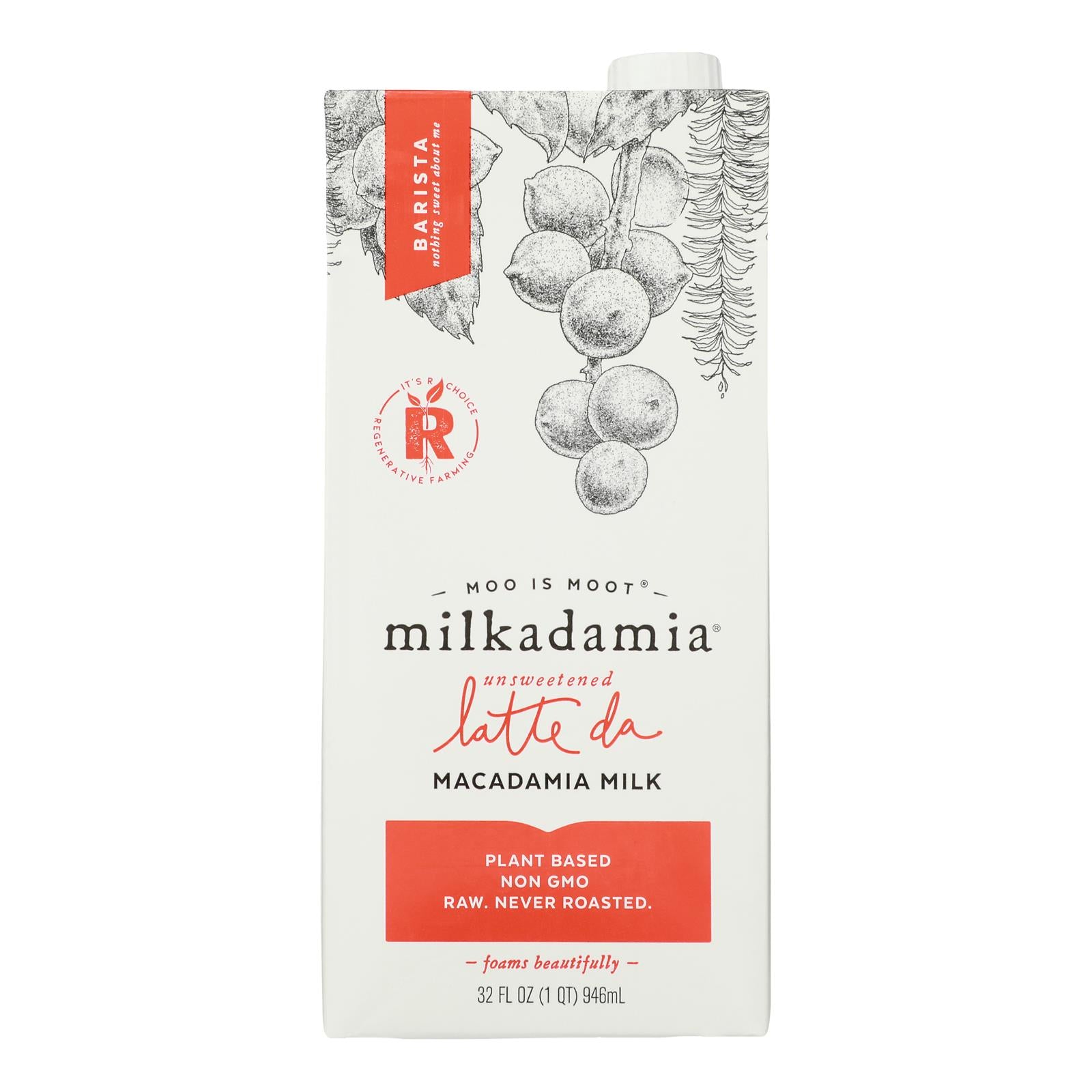 Milkadamia - Mcdm Milk Unswt Lte D Brst - Case of 6-32 Fluid Ounce