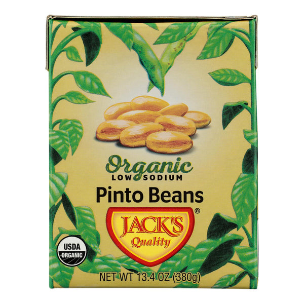 Jack's Quality Organic Low Sodium Pinto Beans - Case of 8 - 13.4 Ounce